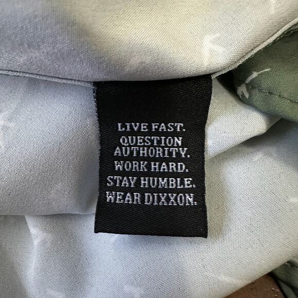 DIXXON High Caliber Party Shirt Sage Green Guns All Over Print NWT - Picture 8 of 10